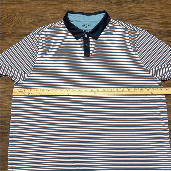 🔥🔥🔥Rhone Multicolor Striped Polo with Navy Accents Size: XXL🔥🔥🔥 - Picture 4 of 6